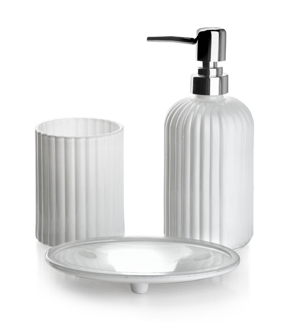 BADEZIMMERZUBEHÖR Ari Weiß 19/9/19 cm Glas - Weiß, Glas (9/19/19cm) - Mondex