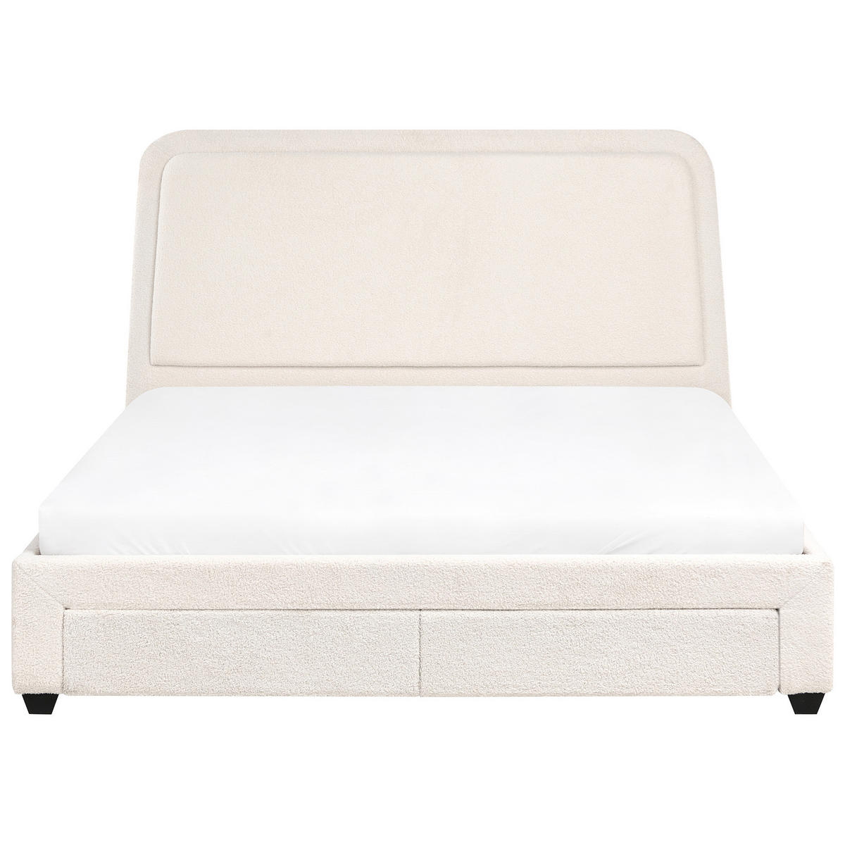 BETT 180/200 cm Cremeweiß Sardent - Schwarz/Weiß, Textil (180/200cm) - Beliani