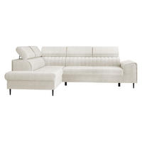 ECKSOFA Kadurin, Seite: Links - Creme/Schwarz, Holz/Kunststoff (276/206cm) - MIRJAN24