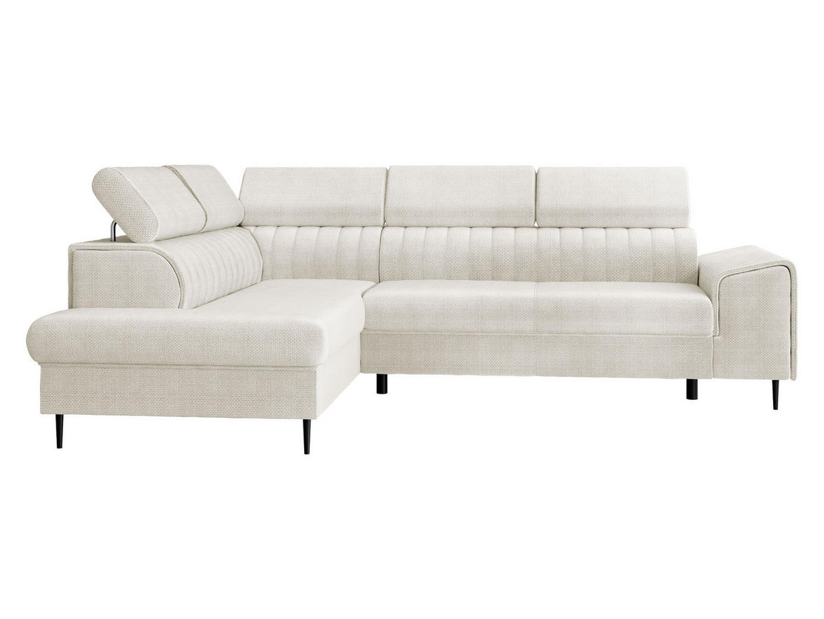 ECKSOFA Kadurin, Seite: Links - Creme/Schwarz, Holz/Kunststoff (276/206cm) - MIRJAN24