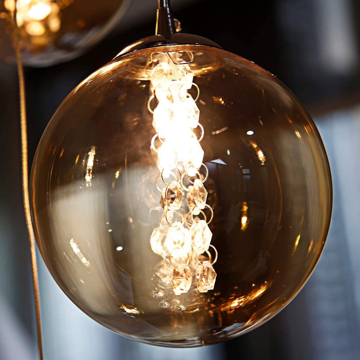 LED-HÄNGELEUCHTE Luxthain 30/150/30 cm - Grau, Glas (30/30/150cm) - ZMH