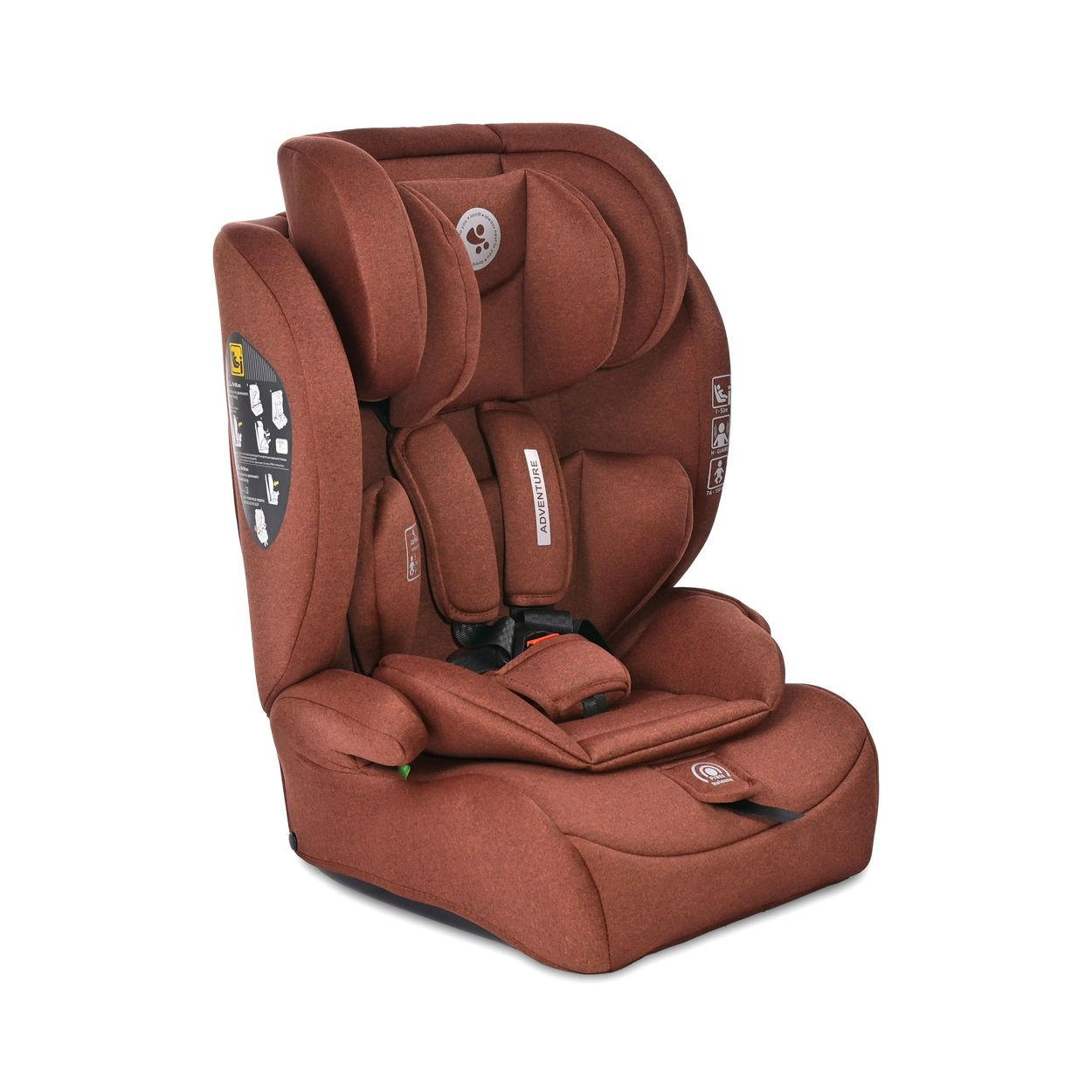 KINDERSITZ i-Size Adventure braun (76-150 cm) Kopfstütze verstellbar bis 36 kg - Braun, Kunststoff (46/78/40cm) - Lorelli
