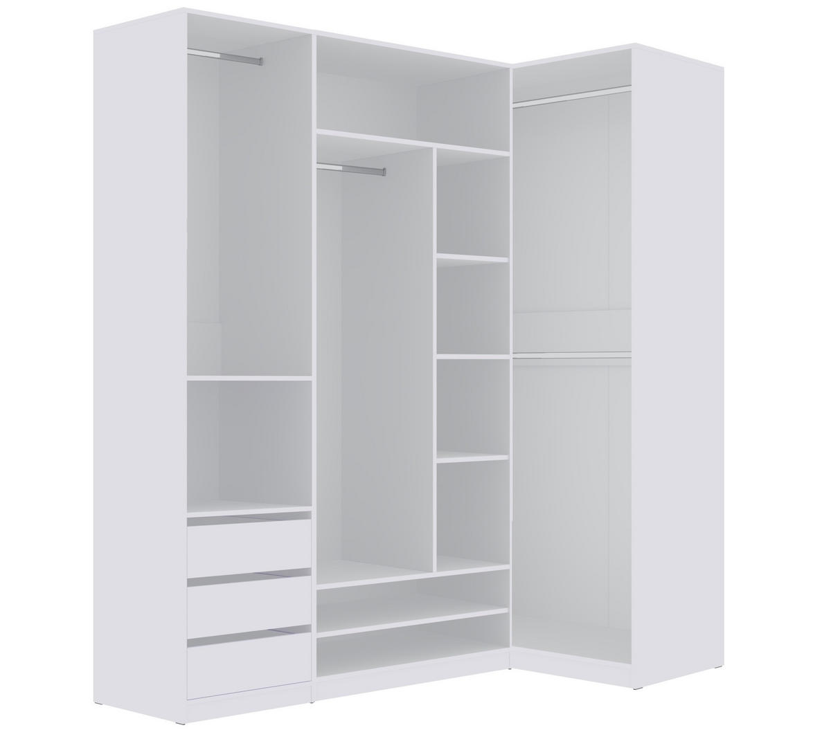 KLEIDERSCHRANK OFFEN TRES SET P/B WEIß 250/206/51 cm - Weiß, Holzwerkstoff (250/206/51cm) - Marmex Möbel