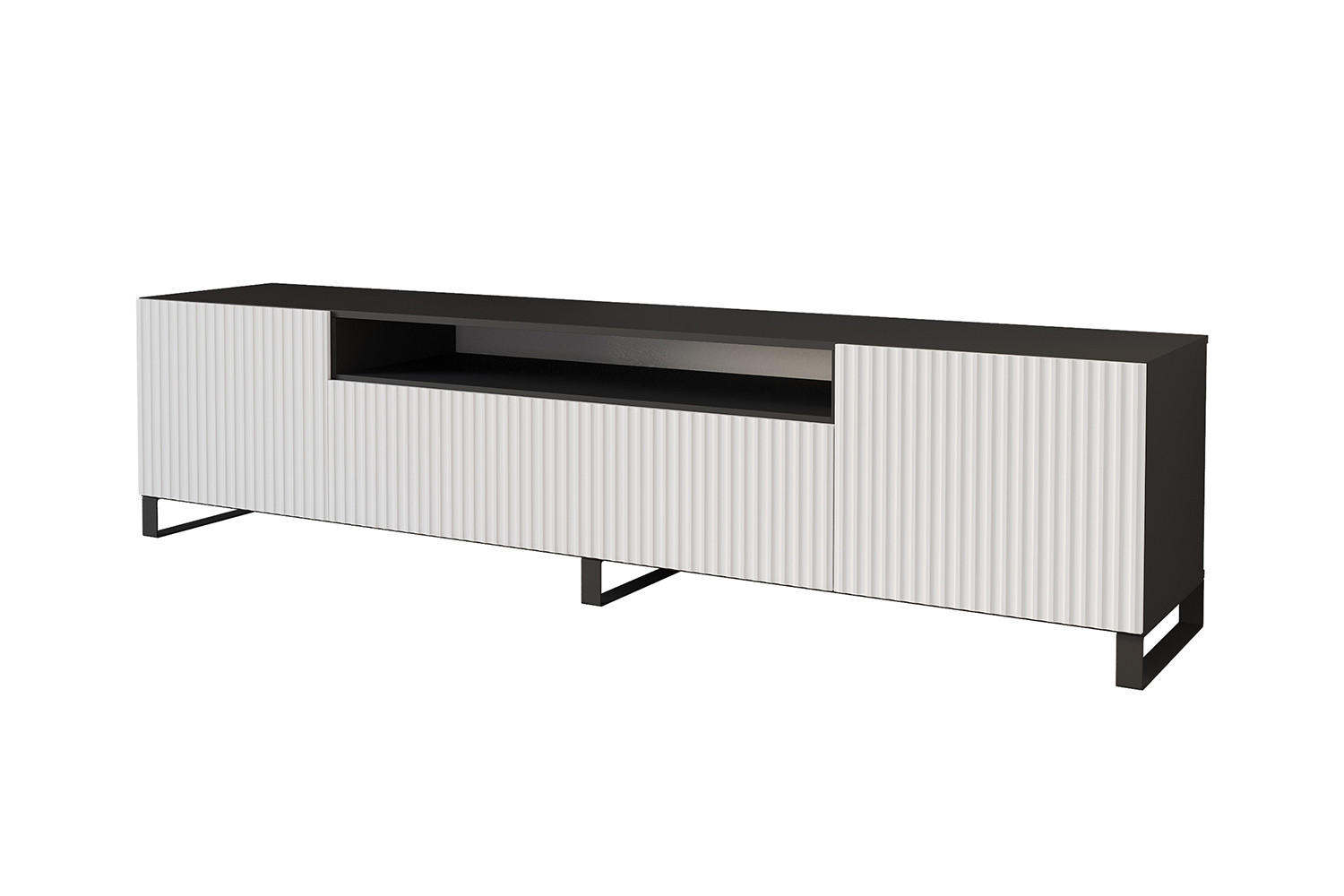 ALTDECOR NÍZKÁ komoda NOA-2-S 200 x 53 x 41 cm – černá / bílá