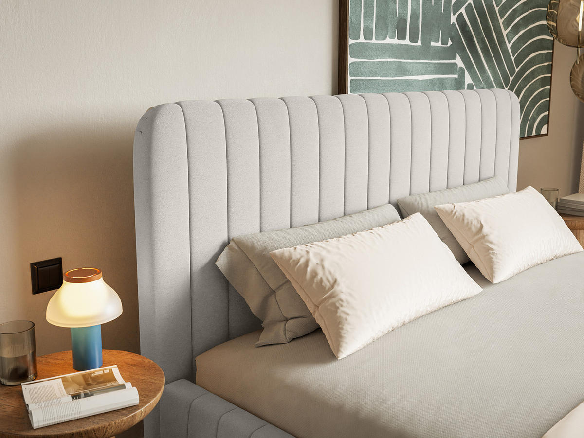 POLSTERBETT Orasi 180x200 cm, Hellgrau - Hellgrau, Textil (200/180cm) - Fedve