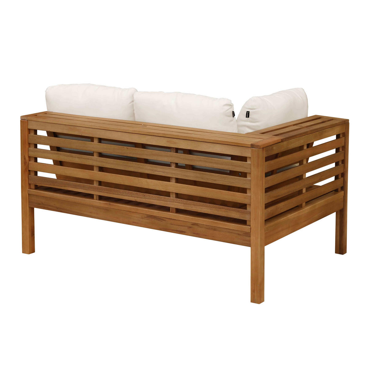 GARTENSOFA, Weiß - Weiß, Holz (120/63/80cm) - Oviala