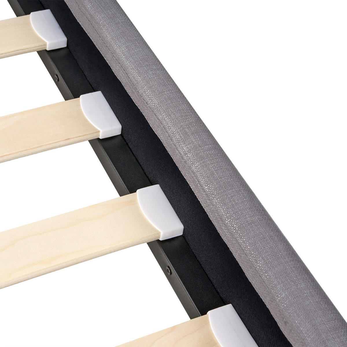 BETT mit Lattenrost 120/200 cm Grau Fitou - Braun/Grau, Textil (120/200cm) - Beliani