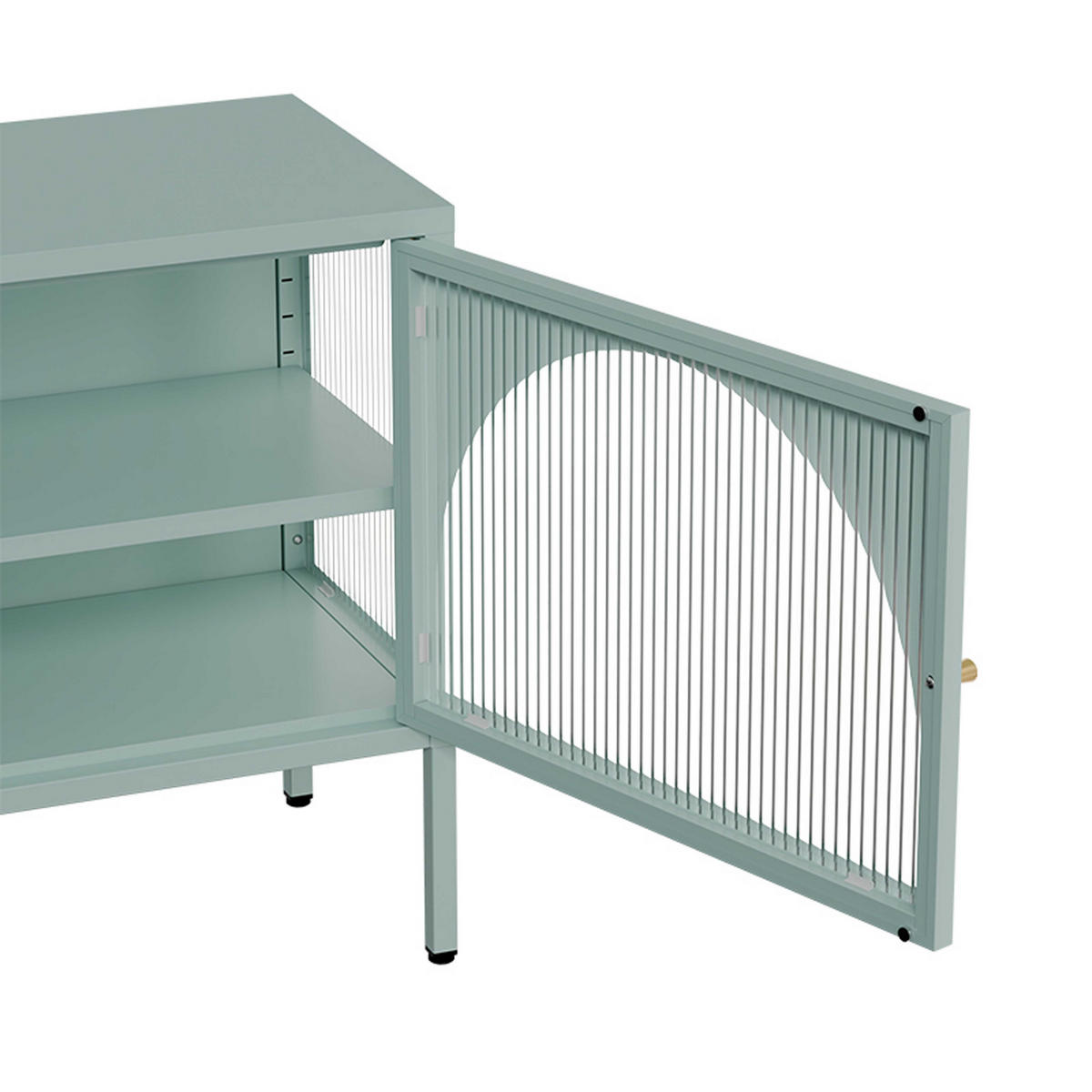 TV-SCHRANK 115 cm, Salbeigrün - Grün, Metall (35/60/115cm) - Oviala