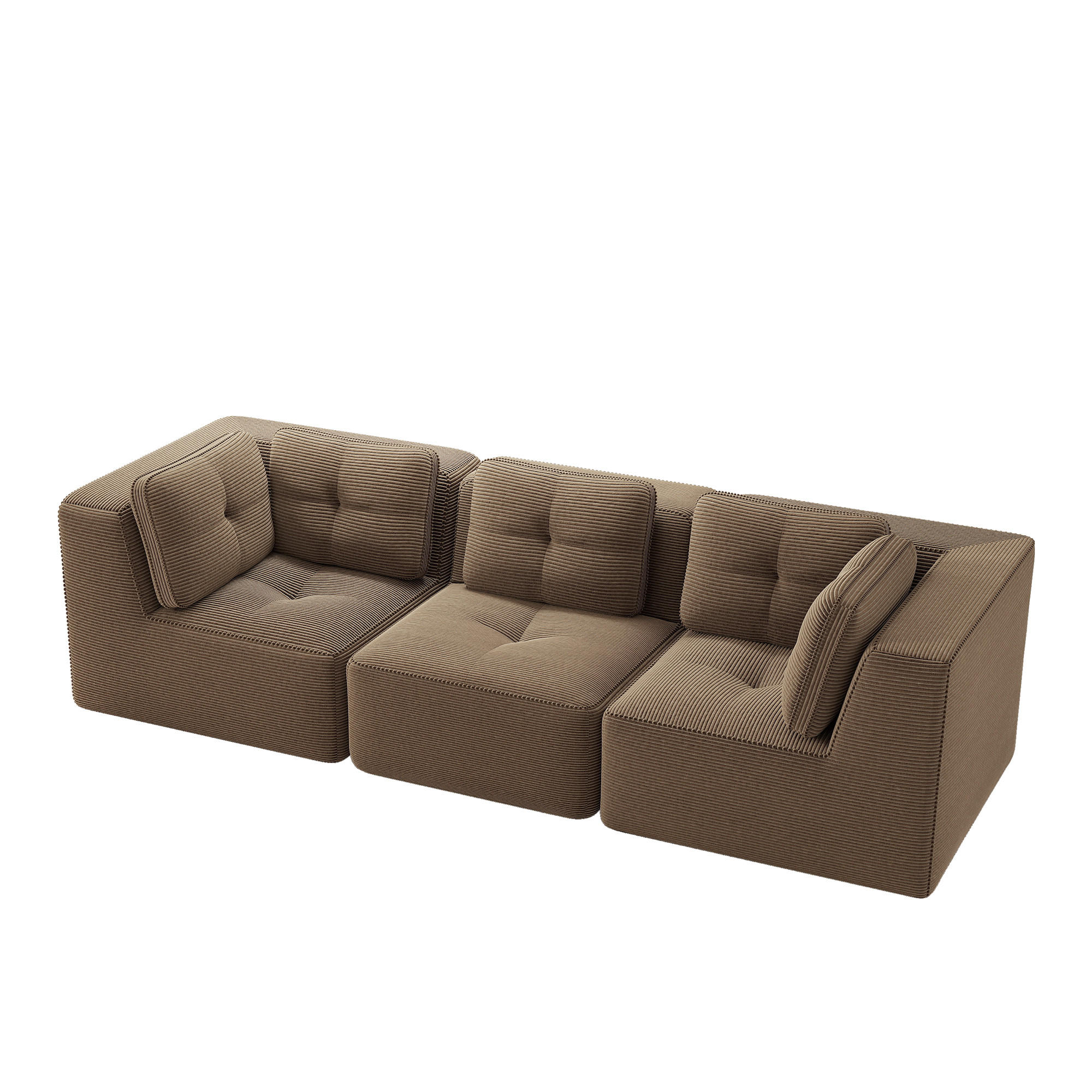 3-SITZER-SOFA DE-34220 mit Tiefsitz Braun - Braun, Textil (104/69/297cm) - ComfortXL