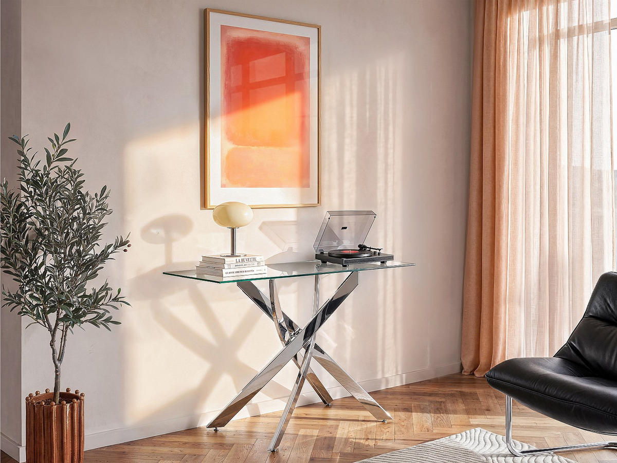 KONSOLENTISCH - 120 cm x 44.5 cm - glas - transparent, silberfarben Cosima - Transparent/Silberfarben, Glas (44.5/120/75cm) - Vente-Unique