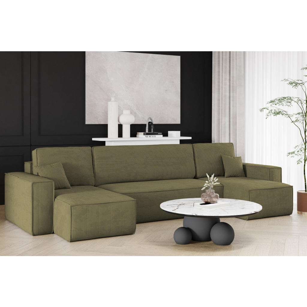 Thumbnail - Kaiser Möbel Ecksofa, Olivgrün, Textil, 5-Sitzer, U-Form, 312x142 cm, Wohnzimmer, Sofas & Couches, Wohnlandschaften, Eck...