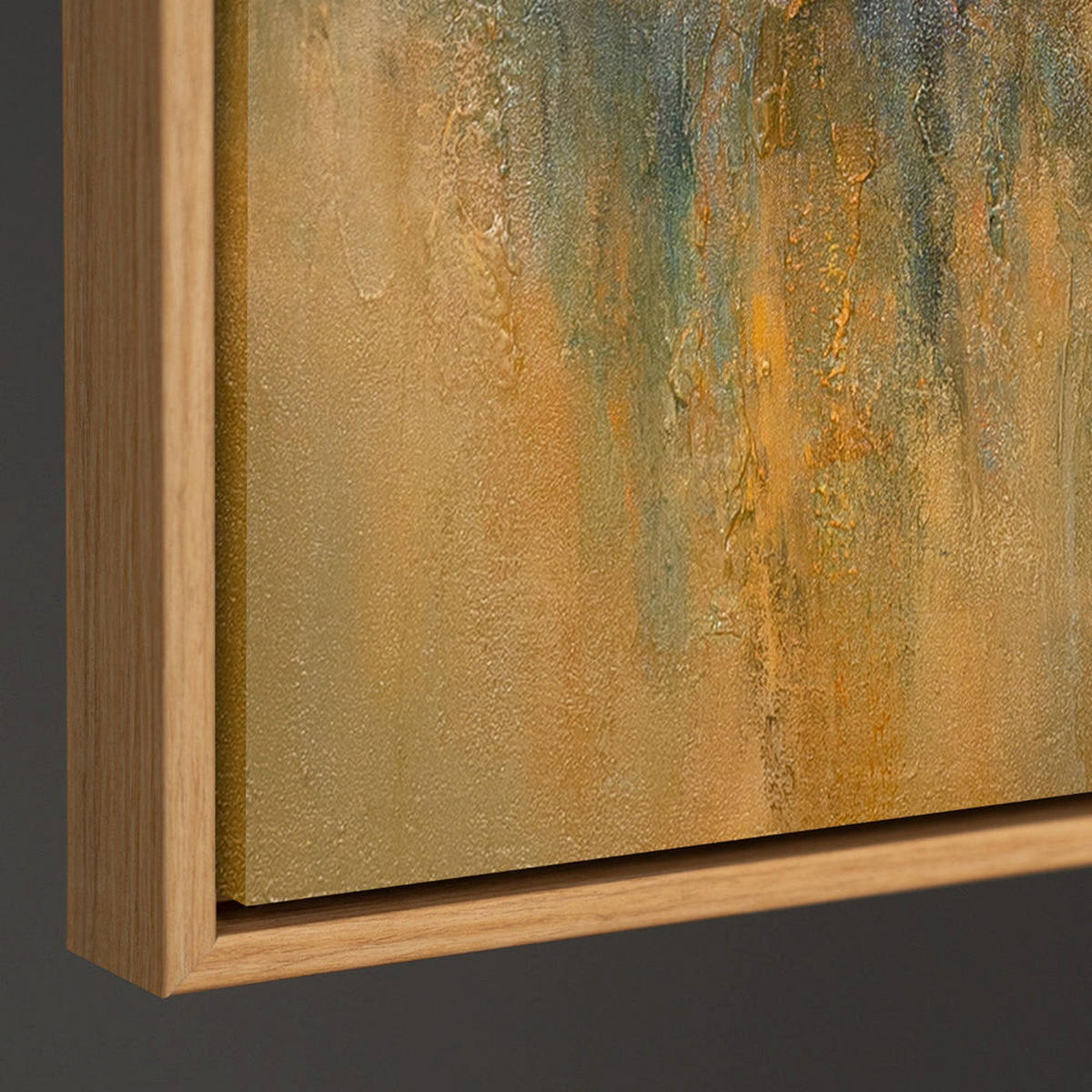 GEMÄLDE Goldener Weite Schattenfugenrahmen Eichefarben 140x100 cm - Eichefarben, Holz (140/100cm) - YS-art gallery