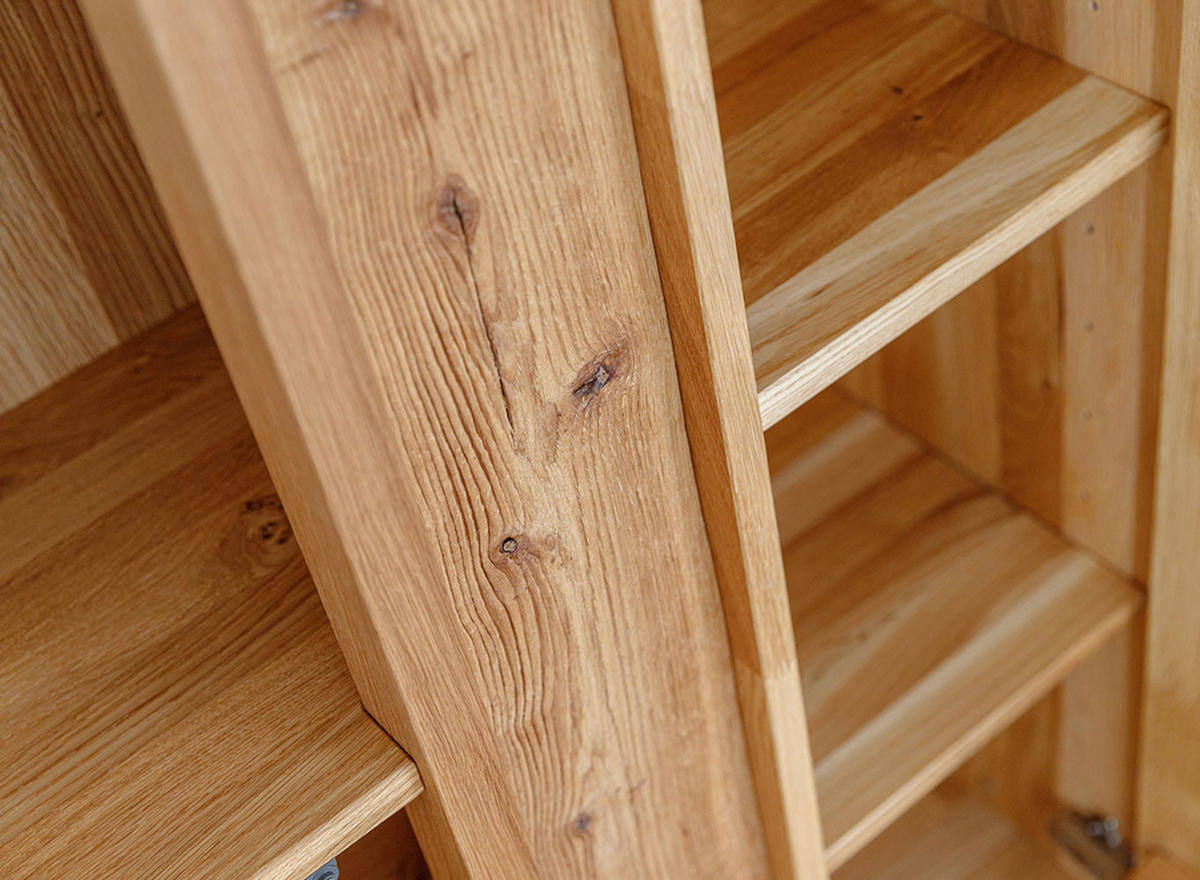 VITRINE Collodi Wildeiche Natur 85 / 37 / 140cm - Wildeiche, Holz (85/140/37cm) - Feldmann-Wohnen