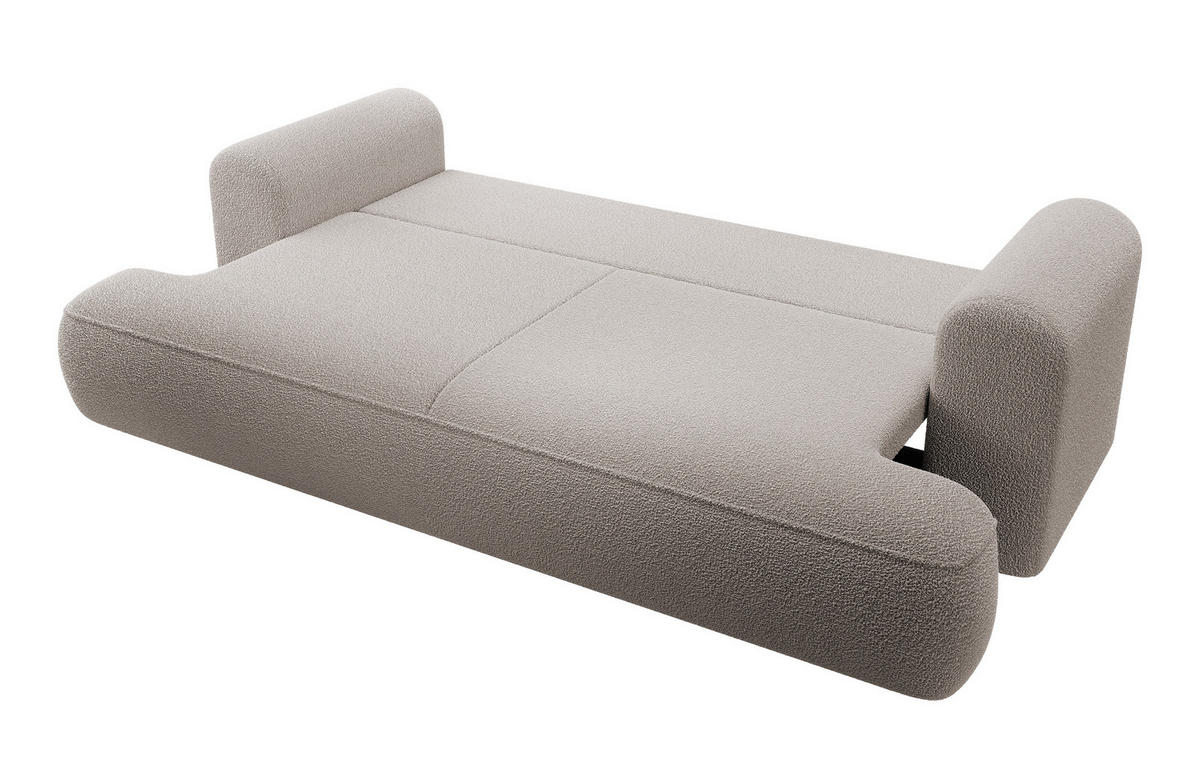 SCHLAFSOFA Ovo Dunkelbeige Boucle - Sandfarben, Textil (250/93/110cm) - Selsey