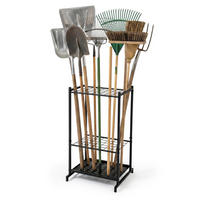 REDSKAPSSTÄLL Svart för 35 trädgårdsredskap stål - Svart, Metall (43/76/39cm) - Relaxdays
