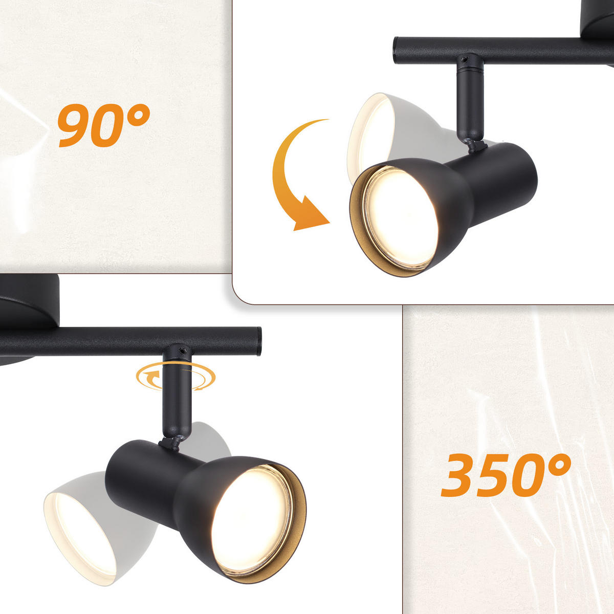 STRAHLER 2 Flammig-GU10 8*15.5*25.5 - Schwarz, Metall (25.5/8/15.5cm) - ZMH