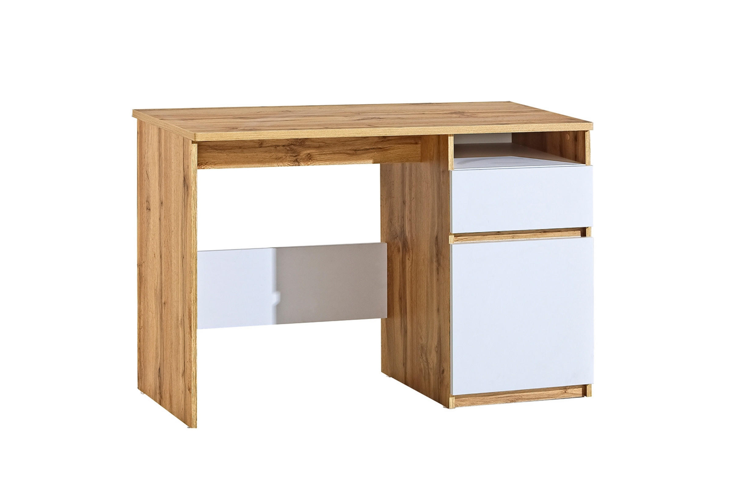 KINDERSCHREIBTISCH ARCO 07 in Weiß Arctic Matt / Wotan Eiche - Eiche Wotan/Weiß, Holzwerkstoff (120/80/52cm) - Deine Möbel 24