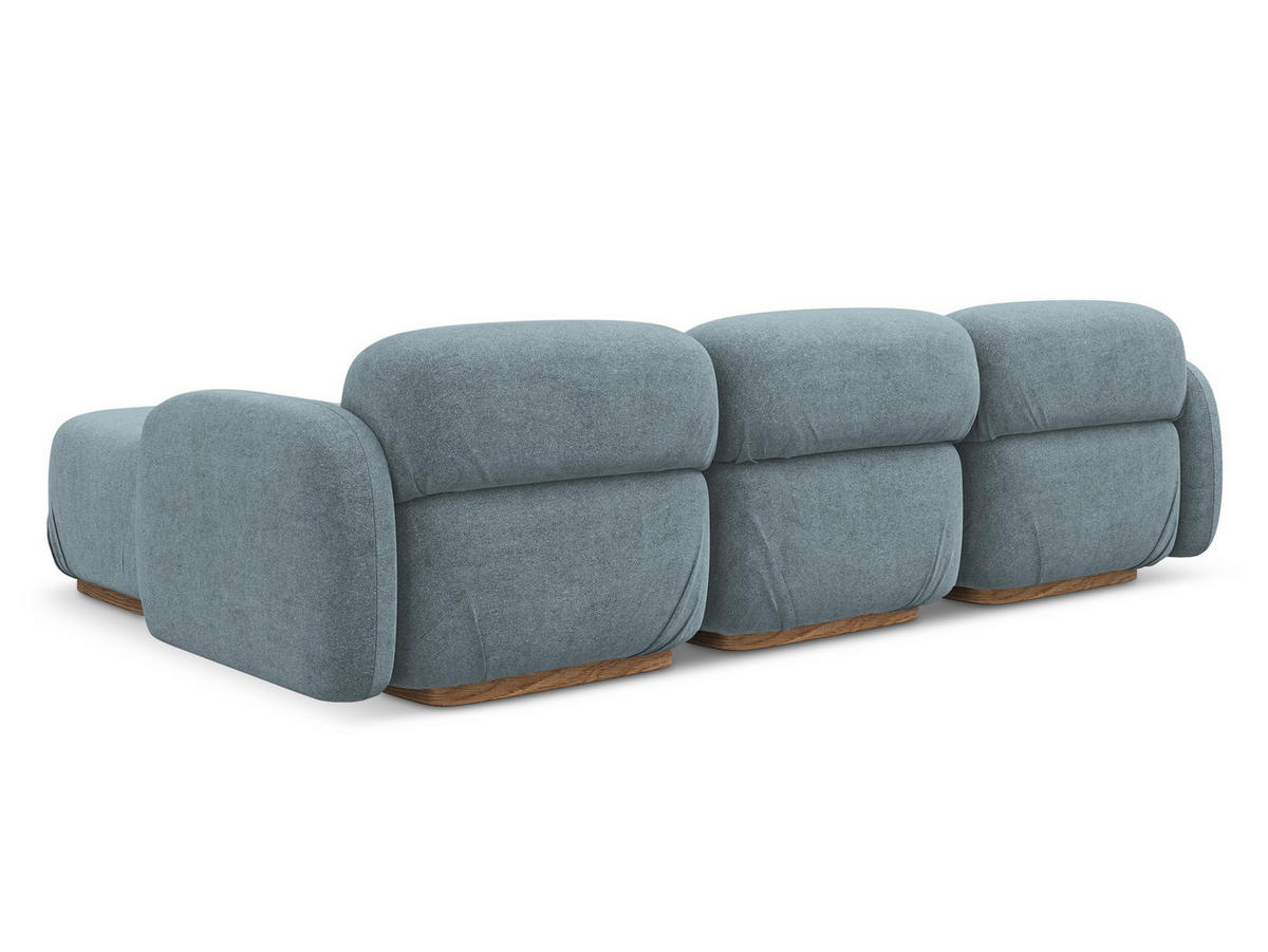 ECKSOFA Beidseitig Bouclé Stoff Blau - Blau/Blaugrau, Holz/Textil (270/190cm) - Makamii