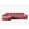 ECKSOFA links Lisa aus Samt lachs 4 Sitzplätze - Dunkelrosa, Textil (170/310cm) - Micadoni