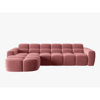 ECKSOFA links Lisa aus Samt lachs 4 Sitzplätze - Dunkelrosa, Textil (170/310cm) - Micadoni