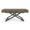 COUCH-/ESSTISCH Sanna U Chicago Concrete dunkelgrau 120 - 200 / 80 / 27 - 80cm - Dunkelgrau/Schwarz, Holz/Holzwerkstoff (80/120/27cm) - Feldmann-Wohnen