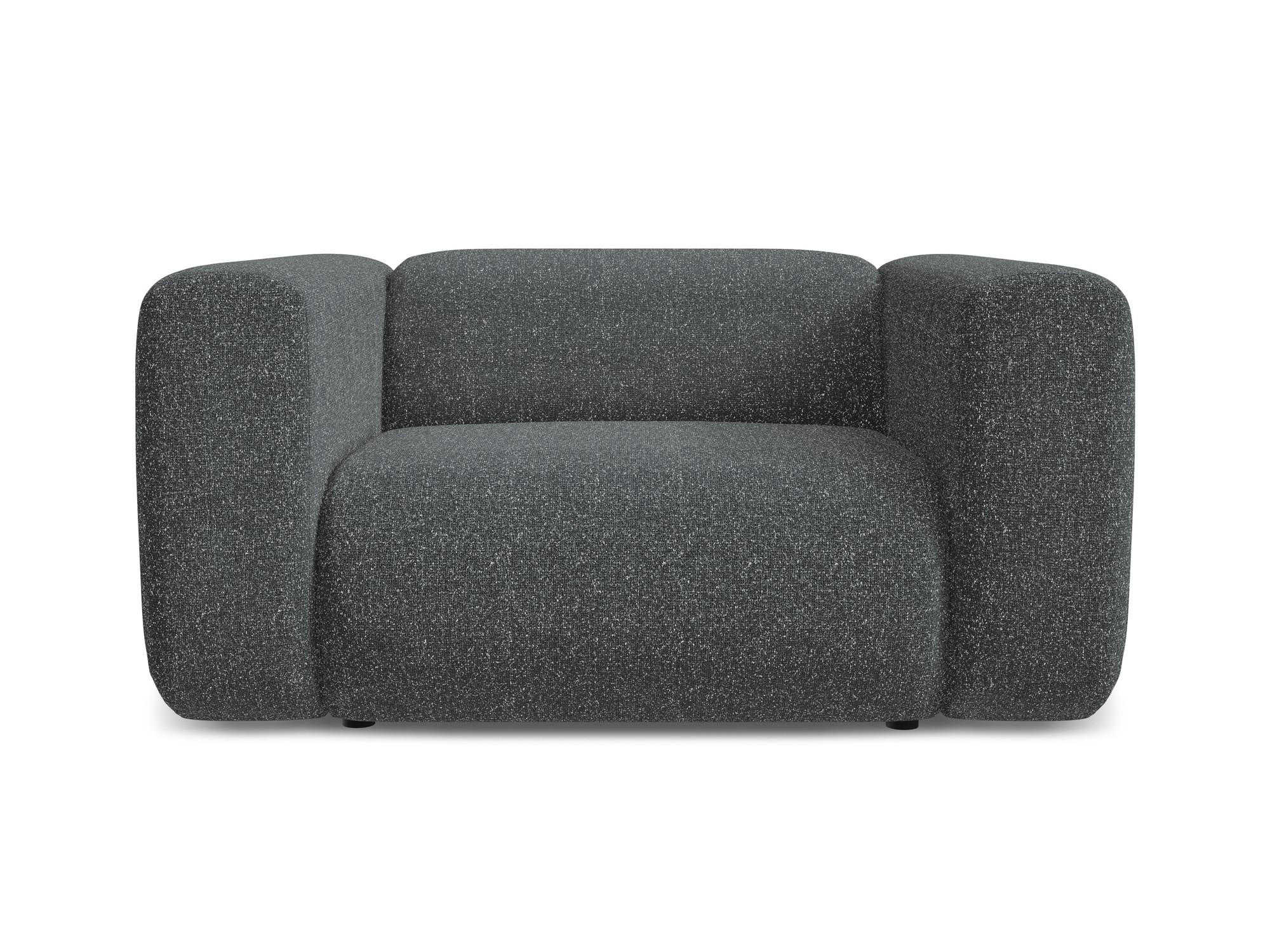 SESSEL Strukturstoff Stoff Grau - Schwarz/Graphitfarben, Kunststoff/Textil (137/70/89cm) - Makamii