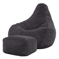 SITZSACK Dalton mit Hocker - Dunkelgrau/Anthrazit, Textil (90/73/84cm) - icon