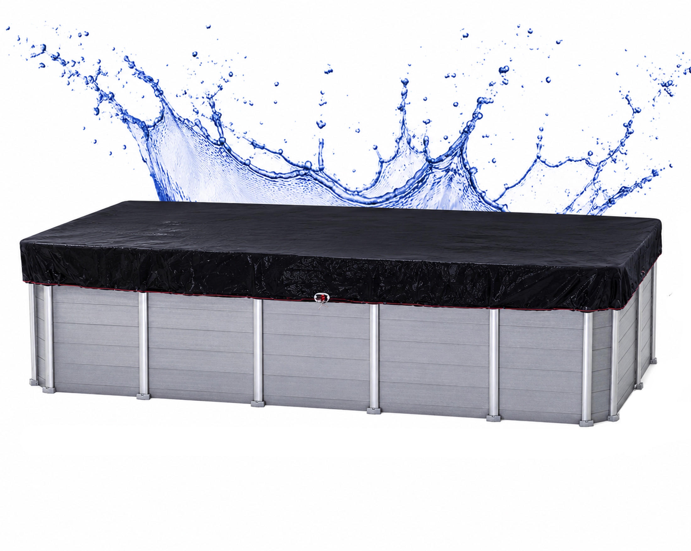 POOLABDECKUNG Eckig Planenmaß Ø 480 x 280 cm für Solar Schwarz - Schwarz, Kunststoff (280/480cm) - QUICK STAR