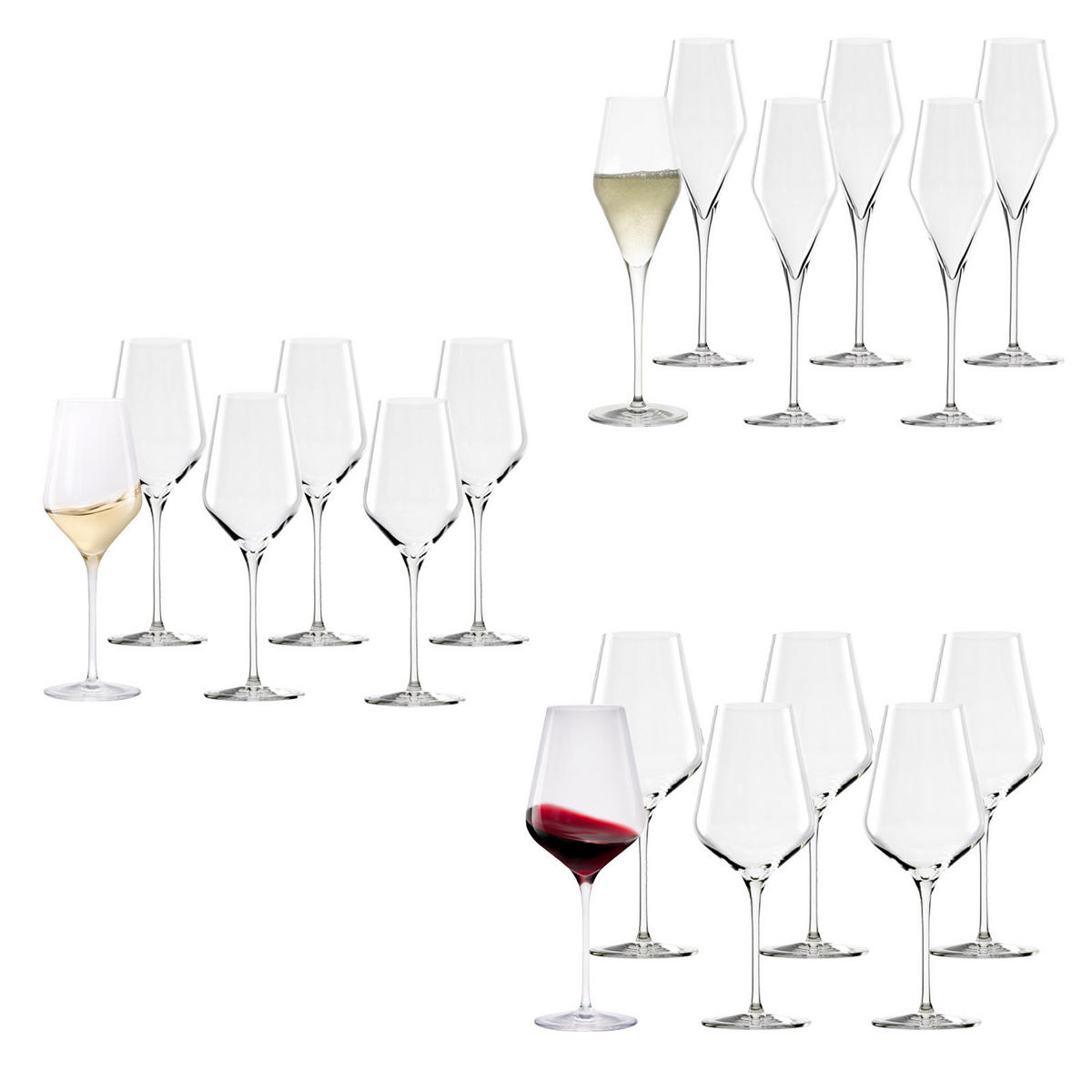 WEIN- UND SEKTGLÄSER Quatrophil transparent 18er Set - Transparent, Glas - Stölzle Lausitz