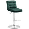 BARHOCKER Samt grün - Chromfarben/Grün, Textil/Metall (42/94/56cm) - CLP