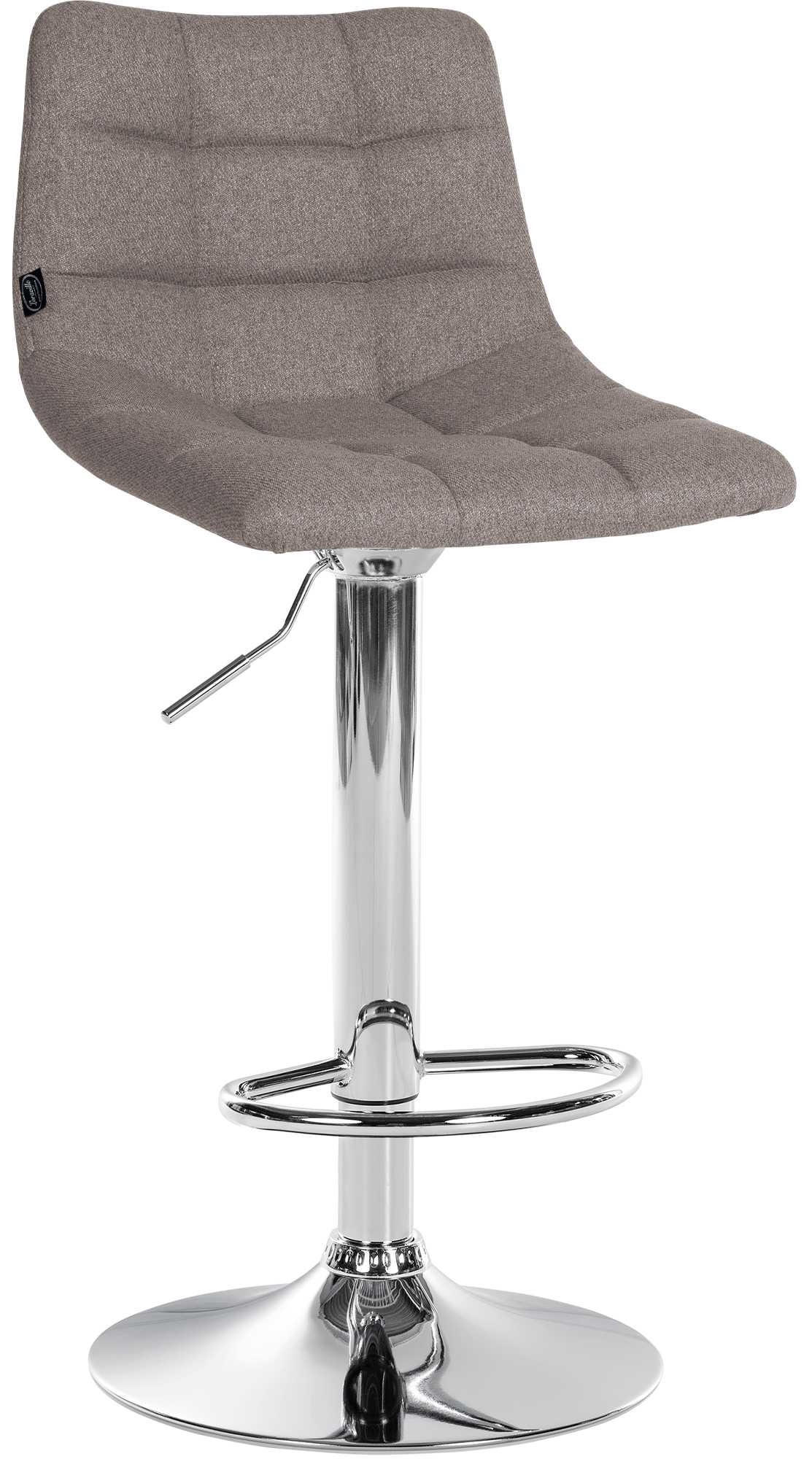 BARHOCKER 2er Set Stoff grau - Chromfarben/Grau, Textil/Metall (43/87/46.5cm) - CLP