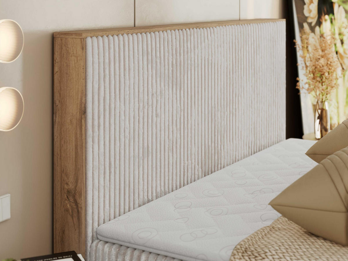 BOXBETT WOOD CLASSIC 180/200 - Beige Cord - H3 - Beige, Textil (180/200cm) - MKS