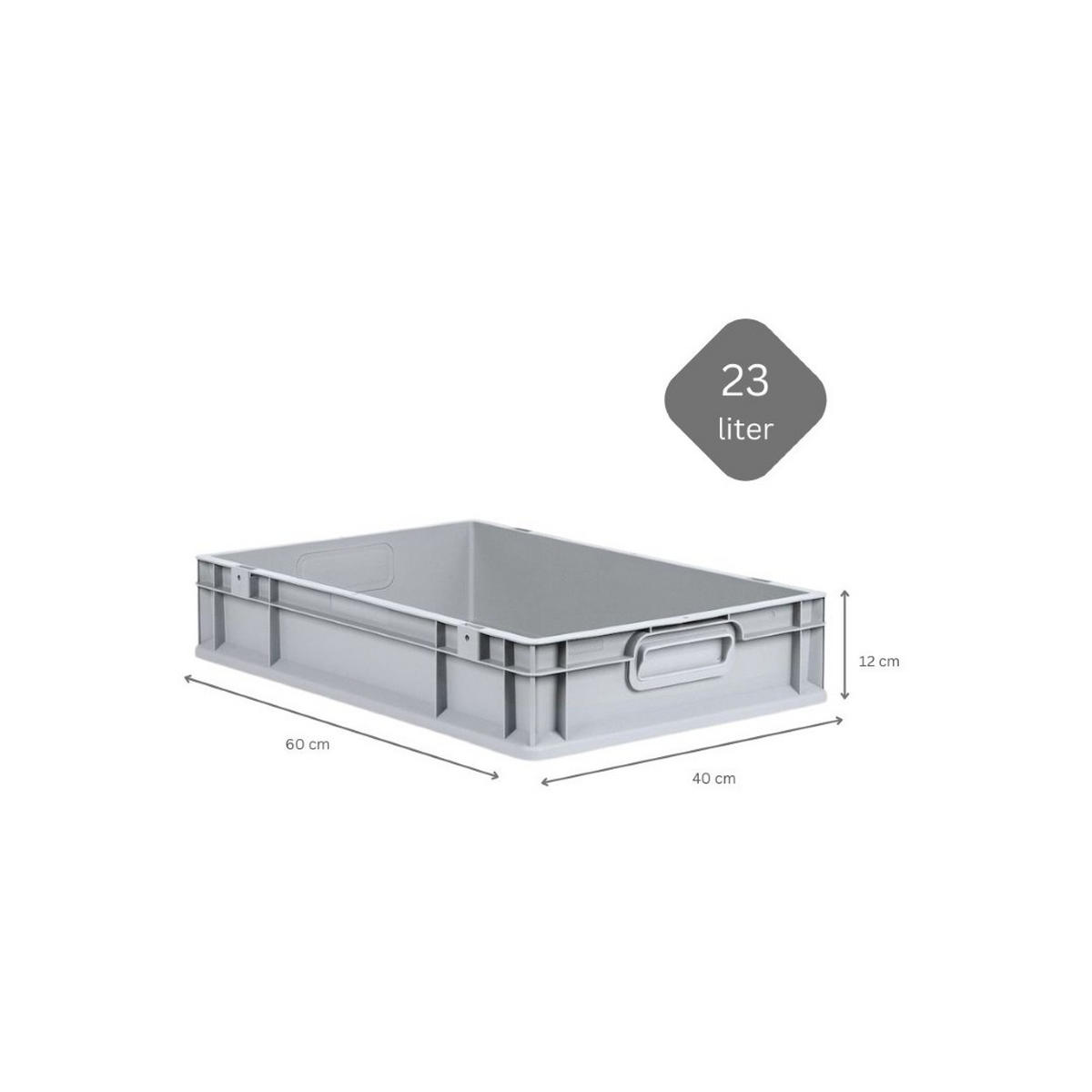 EUROBOX 5x Nextgen Economy Mit Scharnierdeckel Grau/GrünGriffe Geschlossen 23 Liter - Grün, Kunststoff (40/12/60cm) - PROREGAL