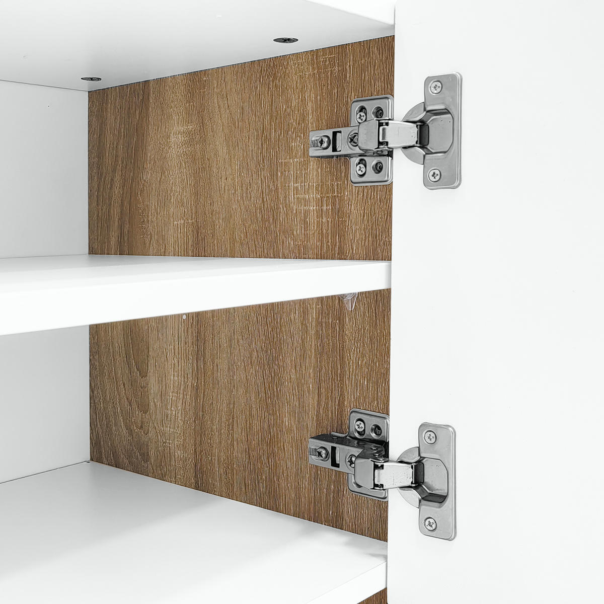 TV Lowboard Colorblock, Türen, Schubladen, Weiß Hochglanz Schwarz - Weiß, Holz (190/45/35cm)