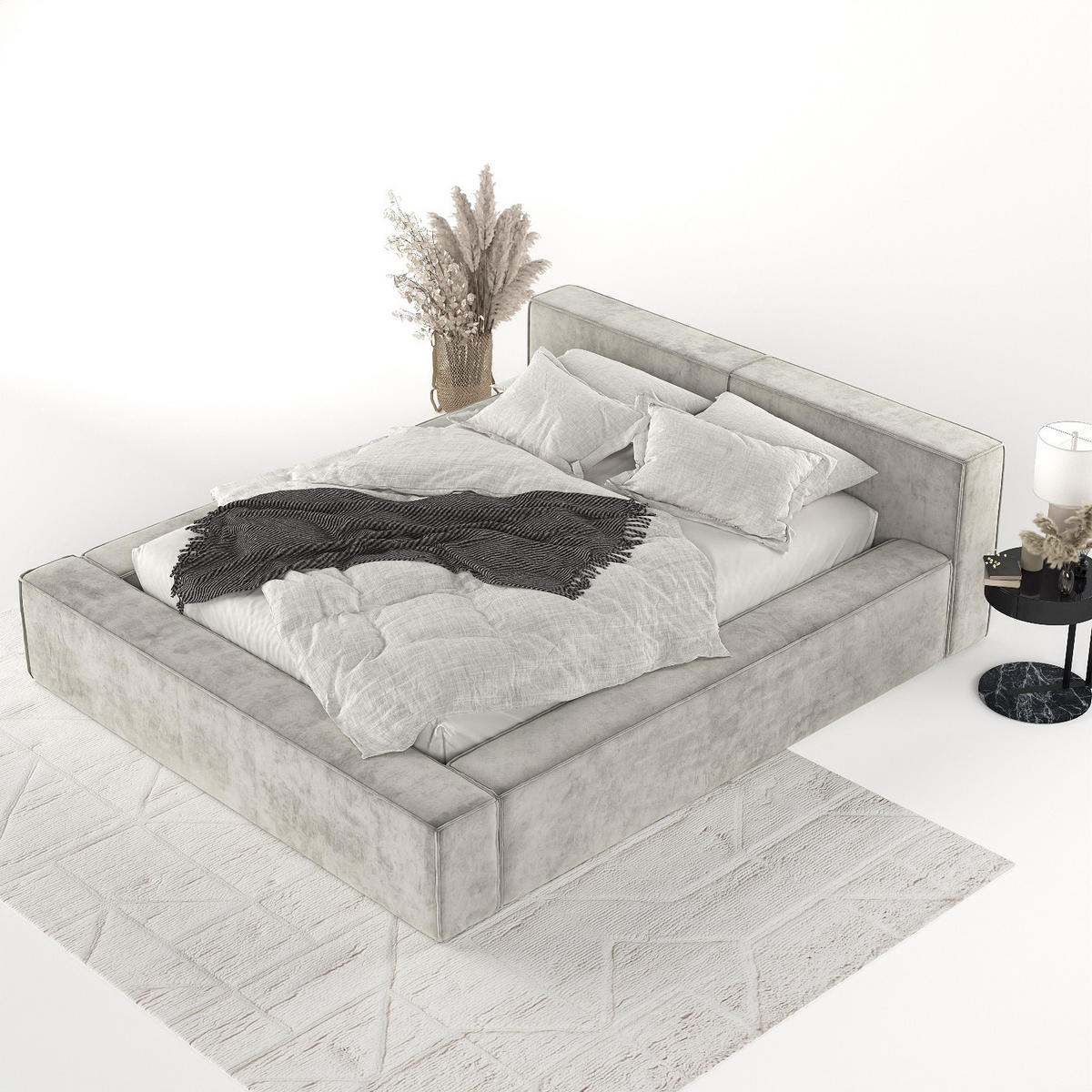 POLSTERBETT Casto mit Stauraum 160/200 cm Beige im Terra NW Stoff - Beige/Schwarz, Holz/Holzwerkstoff (160/200cm) - AltaBeds