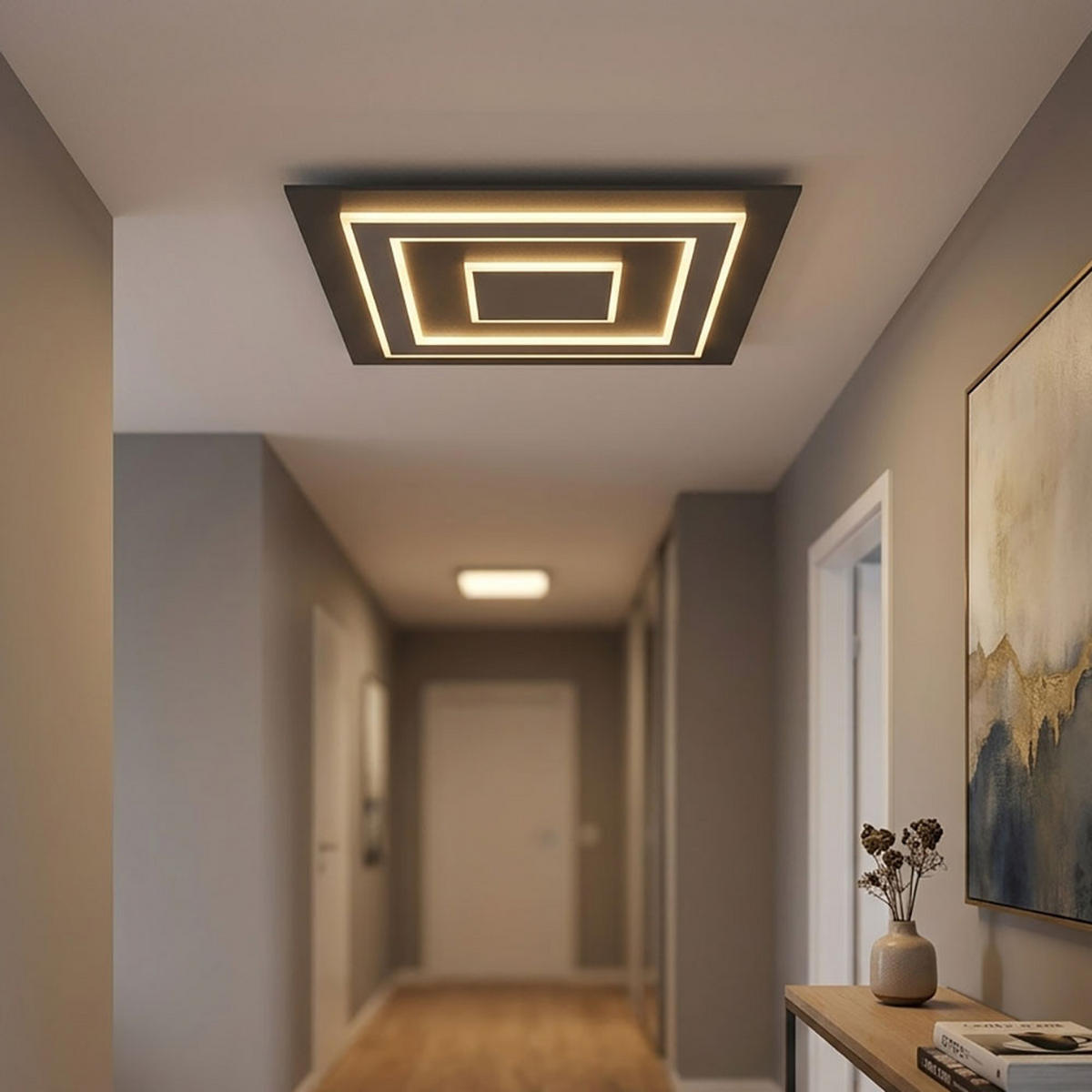 LED DECKENLEUCHTE JAYDEN Anthrazit Grau - Anthrazit, Metall (60/60/5.5cm) - Globo Lighting