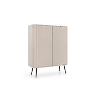HOCHKOMMODE MODERNO 103/129/39 in Caschmir/Schwarz - Creme/Schwarz, Holzwerkstoff (103/129/39cm) - Deine Möbel 24