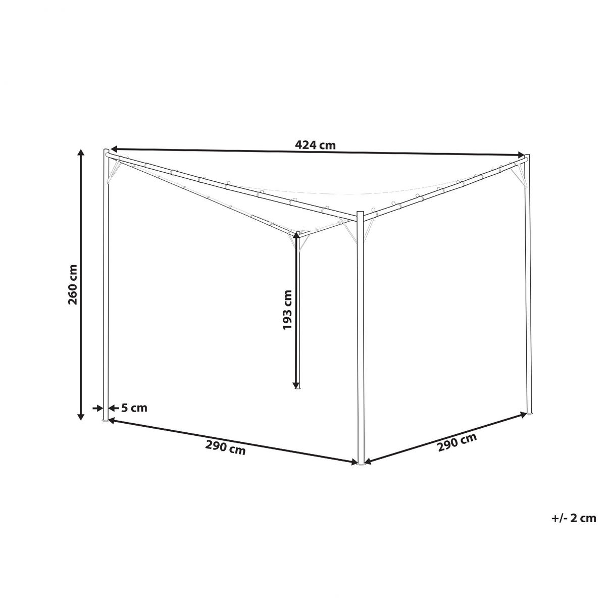 PERGOLA Ocel šedá 300/300 cm Aventine - šedá/černá, plast (300/260/300cm) - Beliani