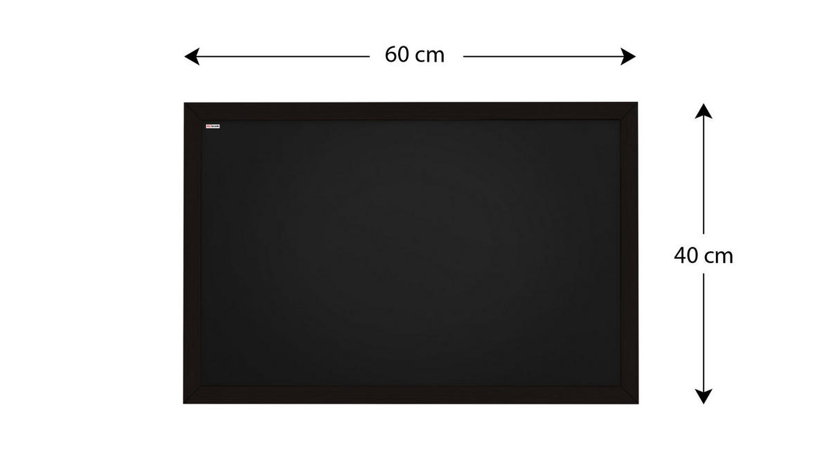 KREIDETAFEL mit schwarzem Holzrahmen 60x40cm - Schwarz, Holz (60/40/2cm) - ALLboards