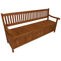 GARTENBANK Porthsmouth - mit großem Staufach unter der Sitzfläche, Eukayltpus geölt - Braun, Holz (180/90/64cm) - TPFGarden