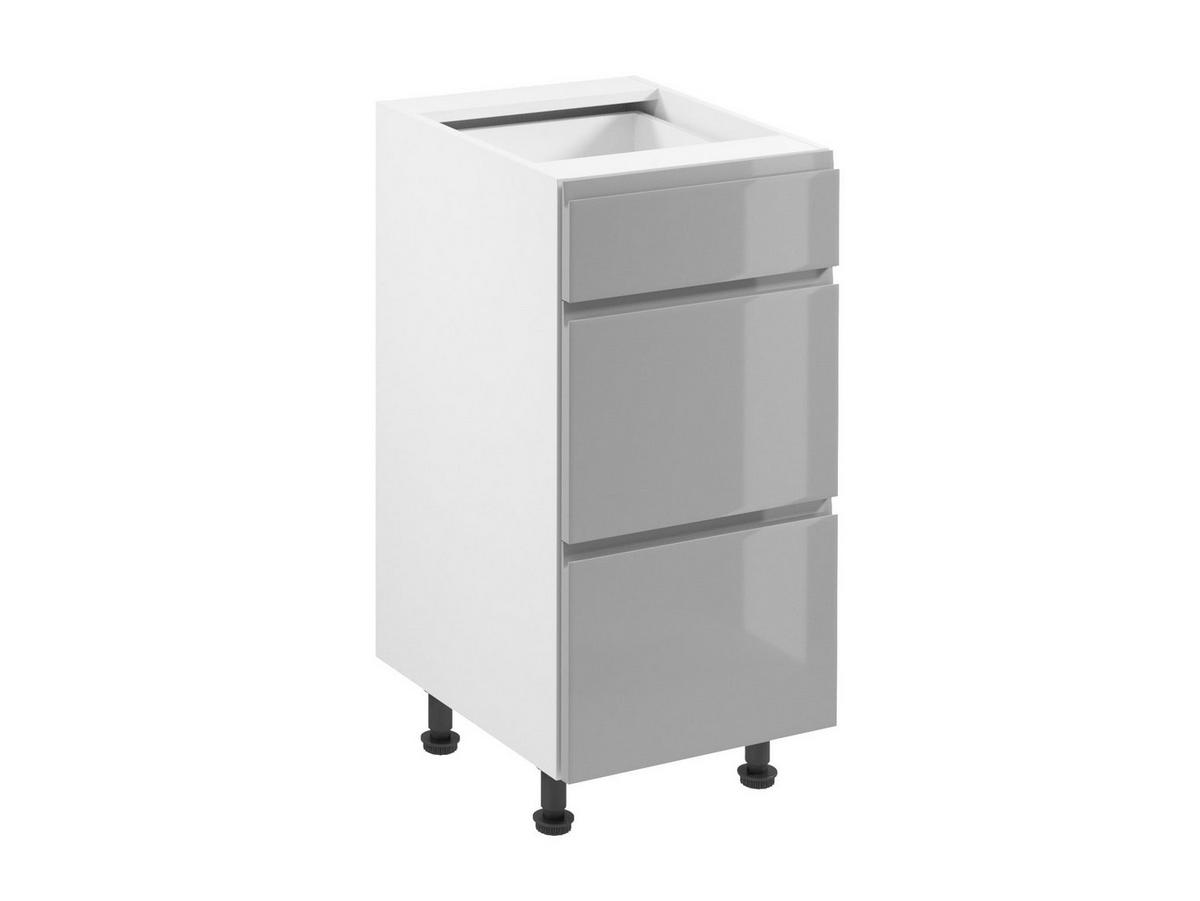 KÜCHENZEILE 360 cm - Aspen KA10-M360 - in Grau/Hochglanz - Grau, Holz (360/212/58cm)