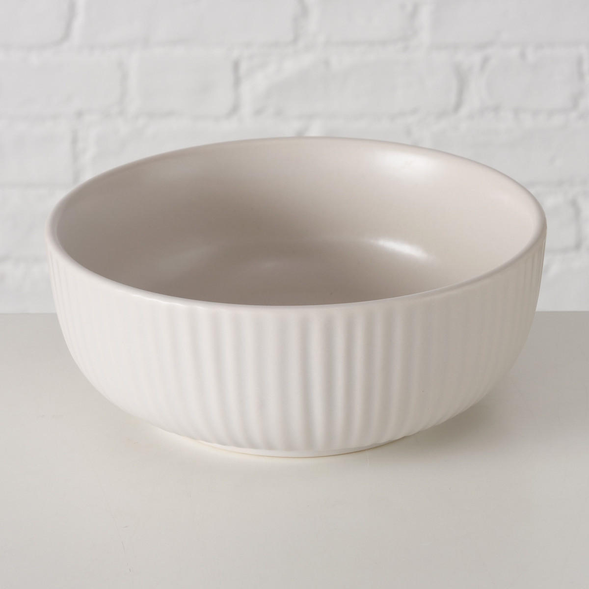 KERAMIKSCHALEN Ensa Ø 18,5-22 cm 2er-Set - Beige, Keramik (22cm) - Boltze Home