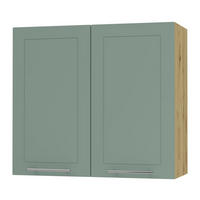 KÜCHENHÄNGESCHRANK Kvantum W3/80 Mint Matt / Eiche Artisan Matt 80 / 32,5 / 72cm - Eiche Artisan/Mintgrün, Holz/Holzwerkstoff (80/72/32.5cm) - Feldmann-Wohnen