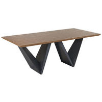 ESSTISCH 200/100/75 cm Dunkelbraun, Schwarz Rechteckig Sintra - Dunkelbraun, Holzwerkstoff (200/100/75cm) - Beliani
