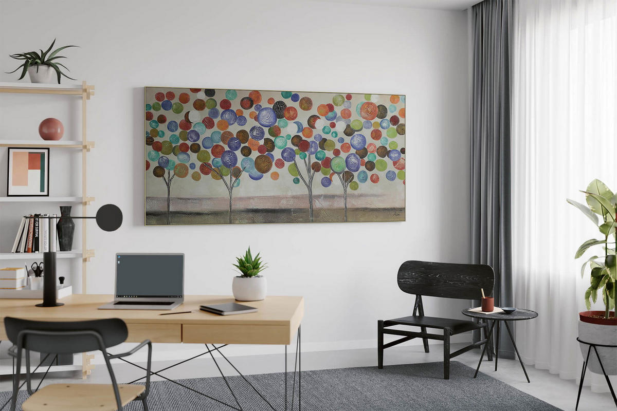 ÖLGEMÄLDE XXL Bunt 200/100 cm - Multicolor, Holz/Textil (6.68/100cm) - KUNSTLOFT
