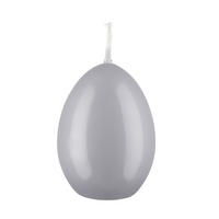 EIKERZE XXL, Straußenei Silbergrau 200 x Ø 140 mm, 1 Stück - Hellgrau, Paraffin (14/20/20cm) - Kopschitz Kerzen