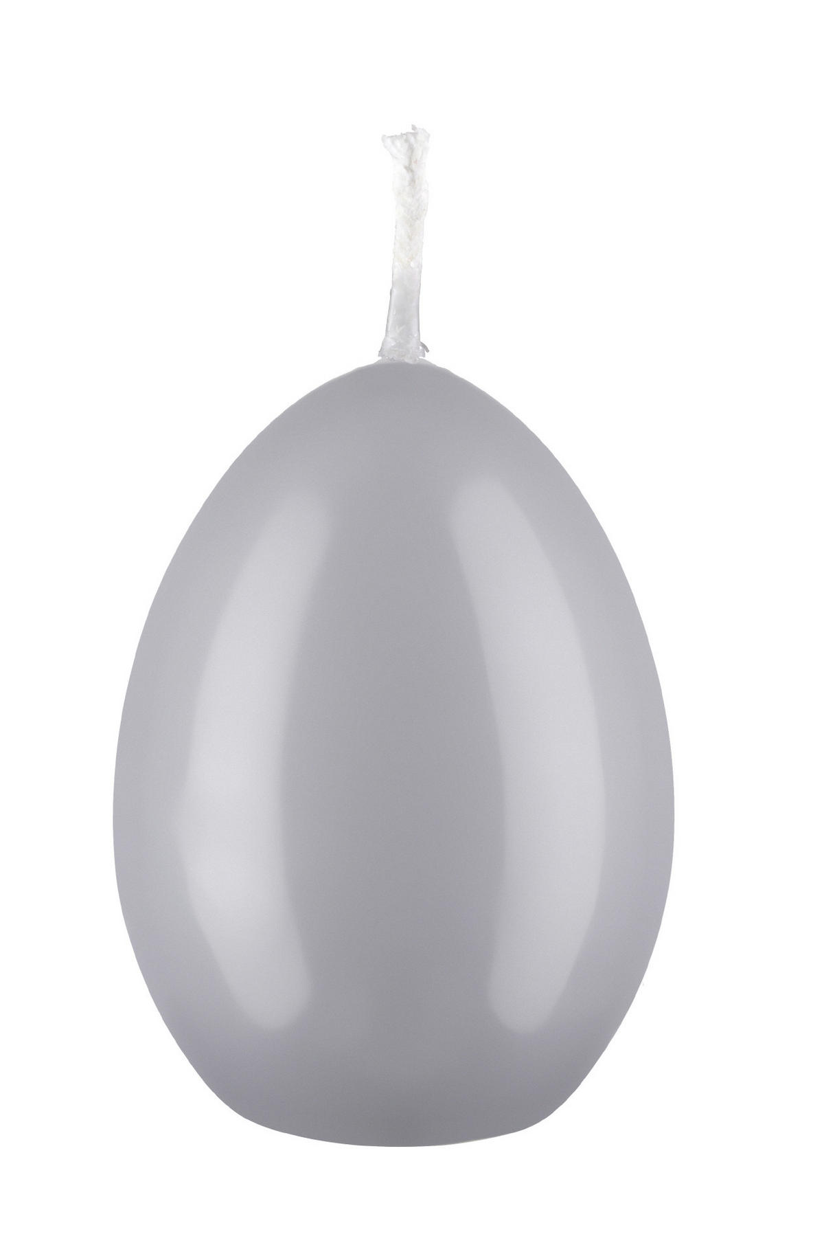 EIKERZE XXL, Straußenei Silbergrau 200 x Ø 140 mm, 1 Stück - Hellgrau, Paraffin (14/20/20cm) - Kopschitz Kerzen