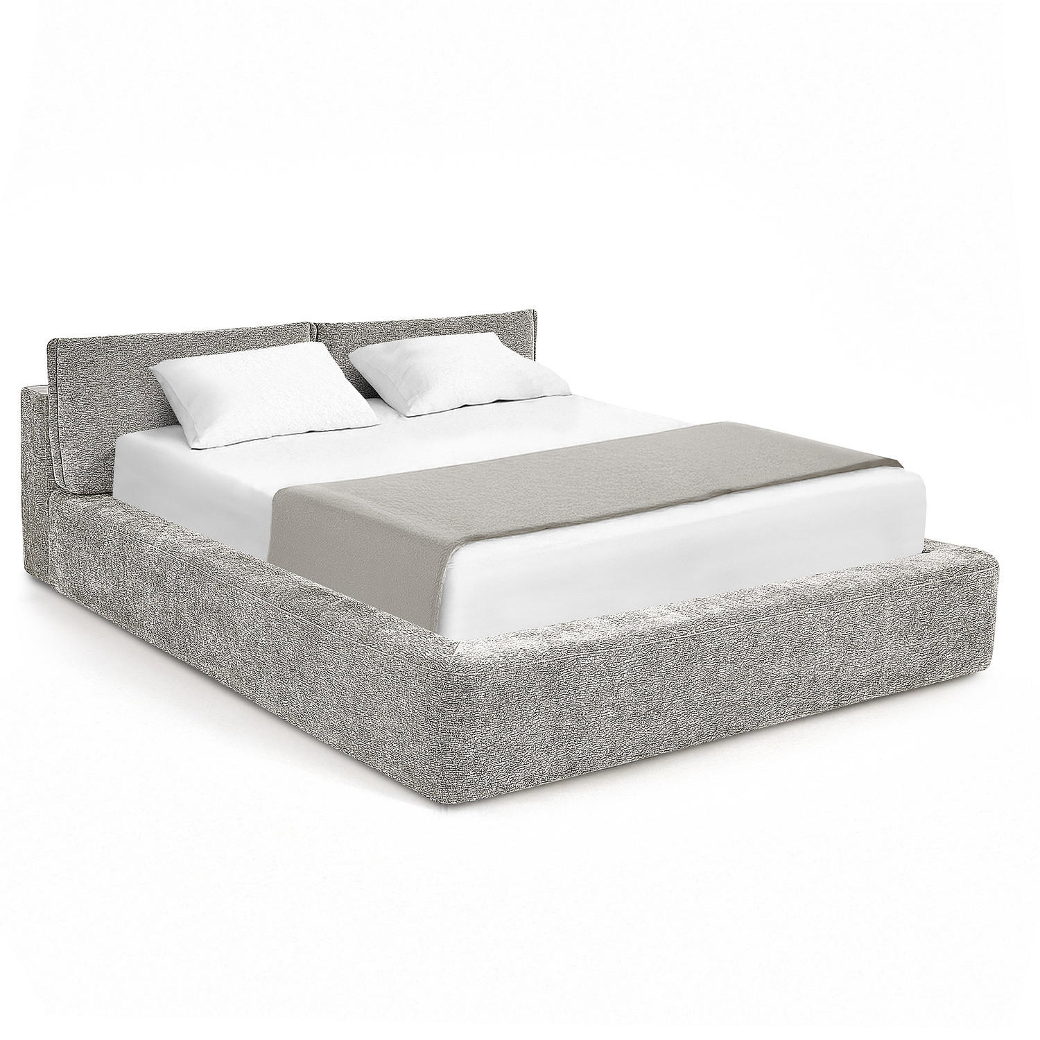 POLSTERBETT - Silberfarben, Textil (160/200cm) - home24