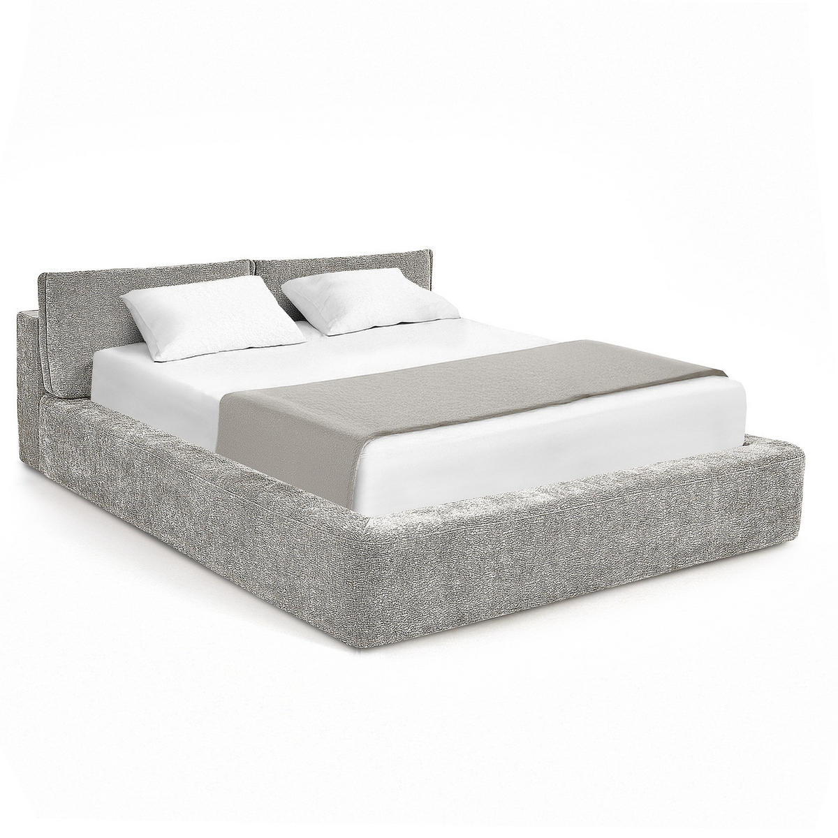 POLSTERBETT - Silberfarben, Textil (160/200cm) - home24