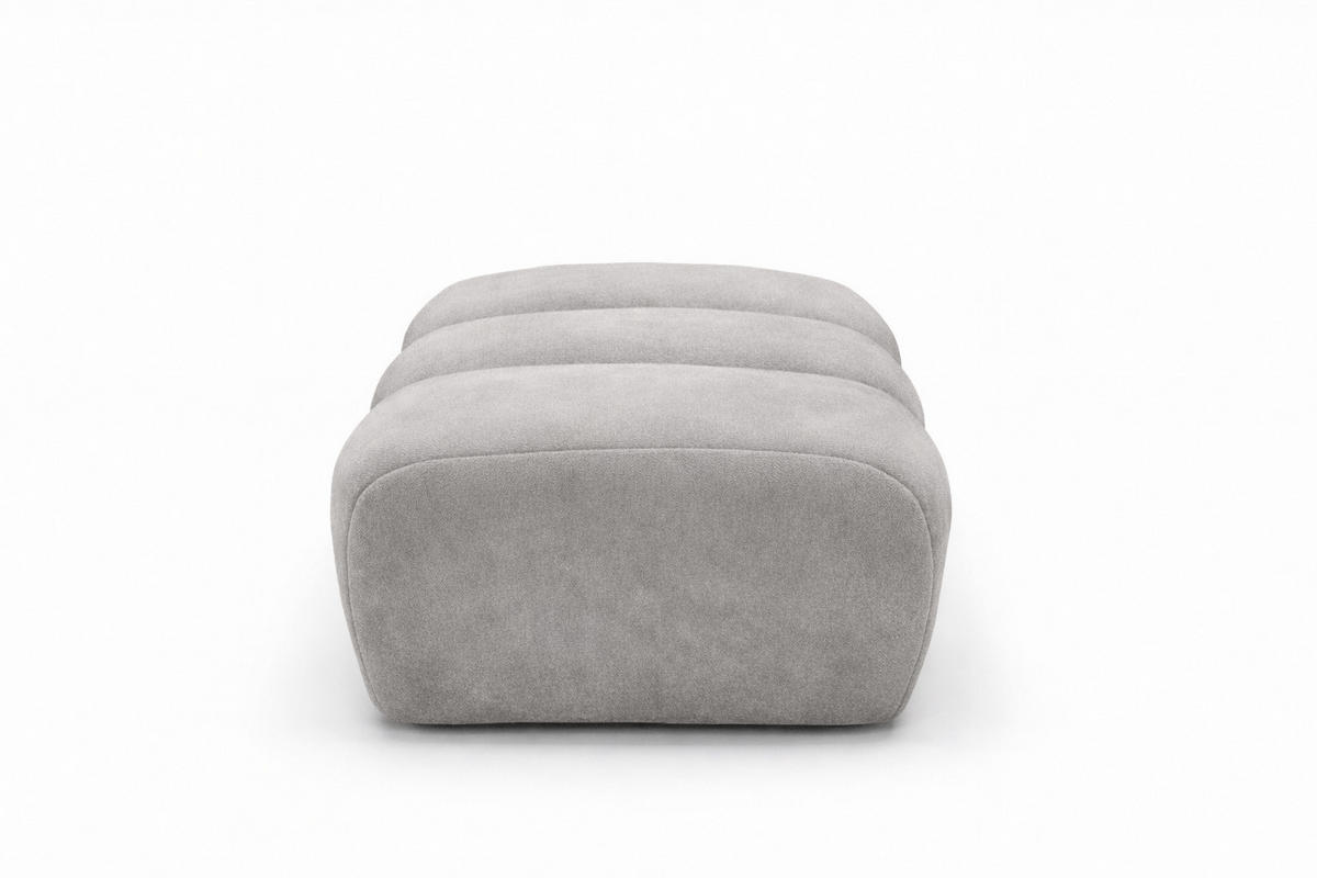 POUF modular, Veloursstoff Bluvel, Grau, CROISSANT - Grau, Holz (105/44/70cm) - Kaiser Möbel